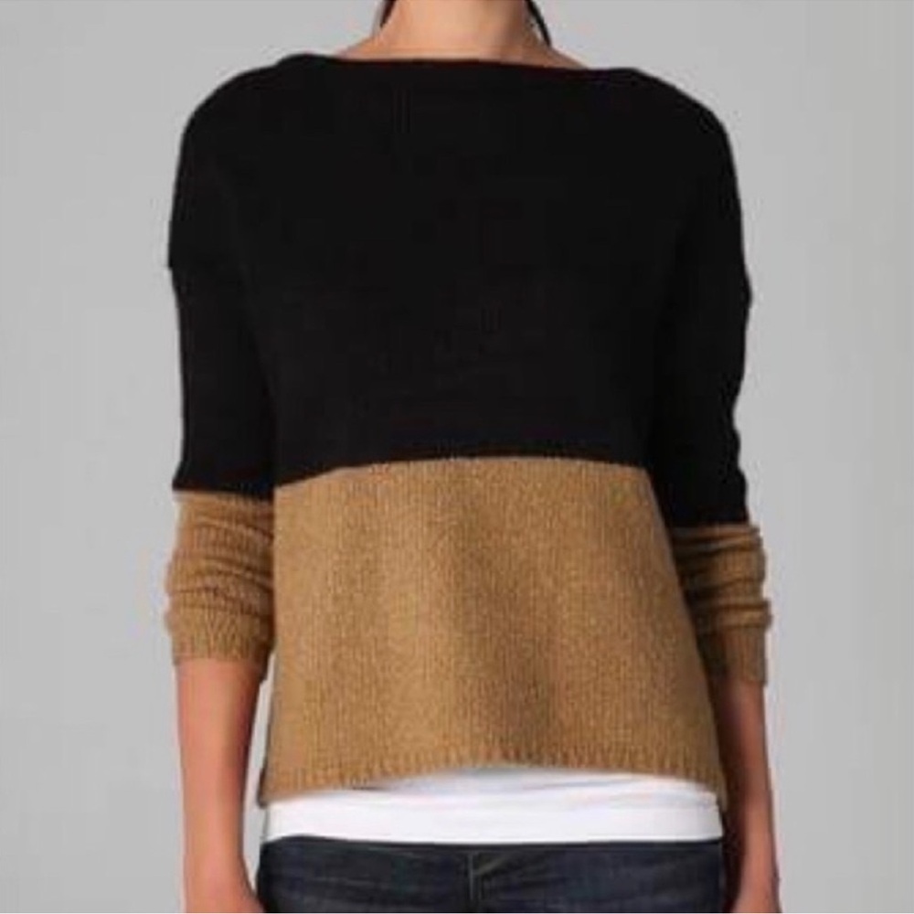 Vince Color Block Sweater Brown and Black Women’s Size Small